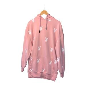 Playboy x Missguided Pink Bunny Graphic Sweatshirt Oversized